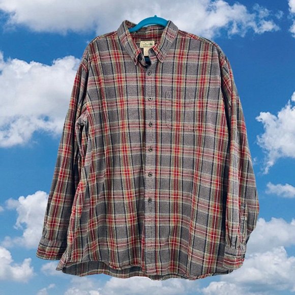 L.L. Bean Other - LL Bean Flannel Shirt Mens 2XL Blue Multicolor Plaid Long Sleeve Button Down